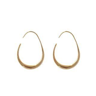 Star Sterling Silver Cicle Earrings 1 Pair - Stud Earring - Gold - One Size