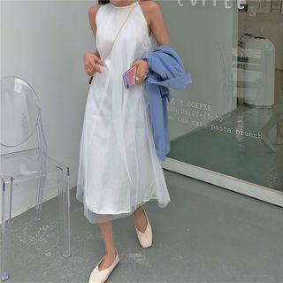 Halter-neck Midi A-line Dress