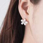 Faux-pearl Flower Earrings