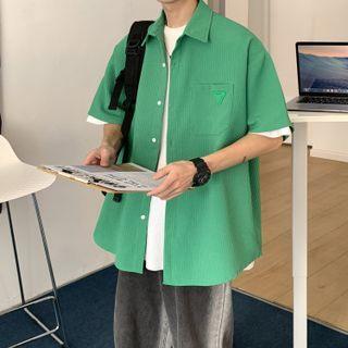 Couple Matching Elbow-sleeve Waffle Shirt