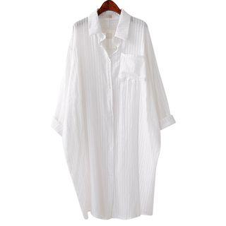 Sheer Stripe Long Shirt