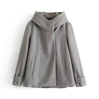 Wrapped Collar Long-sleeve Coat