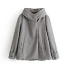 Wrapped Collar Long-sleeve Coat