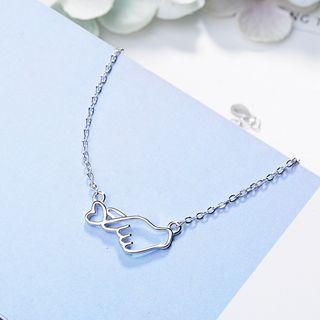 Heart & Hand Gesture Bracelet Platinum Plating - One Size
