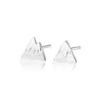Sterling Silver Simple Creative Mountain Stud Earrings Silver - One Size