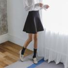 Flared Knit A-line Mini Skirt