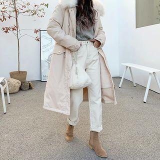 Faux-fur Padded Long Safari Coat
