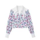 Collared Floral Print Blouse