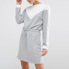 Two-tone Tie-waist Pullover Dress