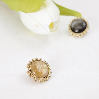 Faux-marble Disc Earrings