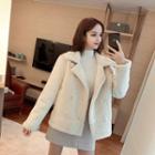 Double-breasted Fleece Biker Jacket