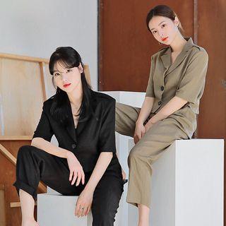 [lovb] Formal Linen Blend Short Blazer