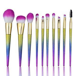 Set Of 10: Gradient Print Handle Makeup Brush As Shown In Figure - One Size