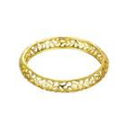 Simple And Fashion Plated Gold Hollow Pattern Bangle Golden - One Size