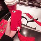 Cat Charm Tasseled Mobile Case - Apple Iphone 6 / 6 Plus / 7 / 7 Plus