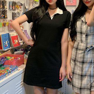 Tie-waist Mini Polo Dress