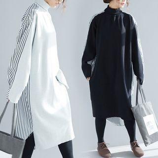 Long-sleeve Striped Loose-fit Shirtdress