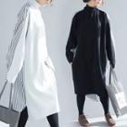 Long-sleeve Striped Loose-fit Shirtdress
