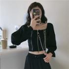 Off-shoulder Chained Crop Blouse