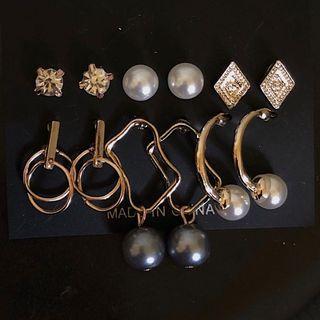 Set: Faux Pearl / Rhinestone / Alloy Earring (assorted Designs) Set Earring - D62a - One Size