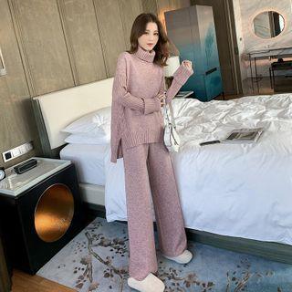 Turtleneck Knit Sweater + Knit Pants