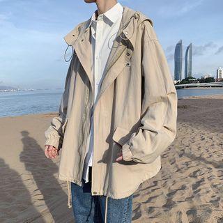 Hooded Zipped Cargo Jacket