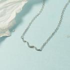 Alloy Wavy Pendant Necklace Silver - One Size