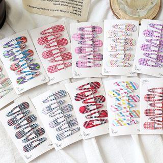 Set: Plaid Alloy Hair Clip