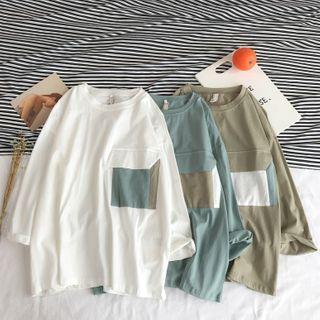 Couple Matching 3/4-sleeve Pocket T-shirt