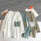 Couple Matching 3/4-sleeve Pocket T-shirt