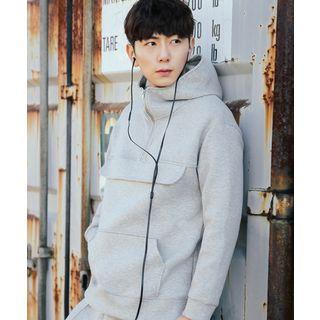Hooded Zip-neck Neoprene Pullover