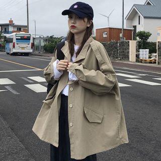 Single-breasted Trench Coat / Lace Open Front Jacket