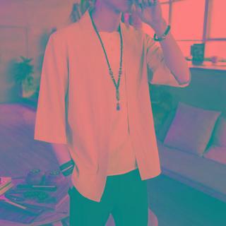 Elbow Sleeve Open-linen Jacket