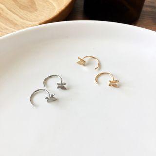 Butterfly Alloy Open Hoop Earring