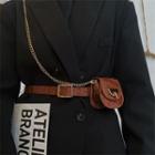 Layered Alloy Faux Leather Belt Bag