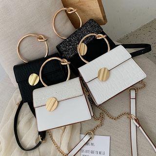 Knotted Handle Sequined Crossbody Bag