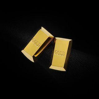 Nugget Stainless Steel Earring 1 Pair - Gold - One Size