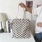 Dotted Canvas Shopper Bag Off-white - One Size