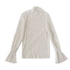 Dotted Long-sleeve Top White - One Size