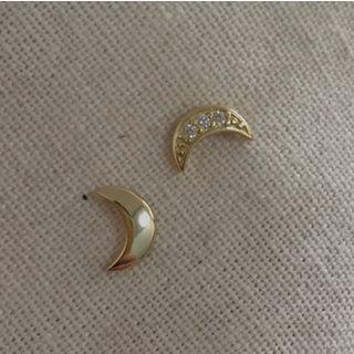 925 Sterling Silver Moon Stud Earring E308 - 1 Pair - As Shown In Figure - One Size