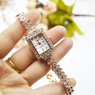 Rhinestone Rectangle Bracelet Watch