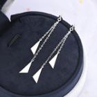 925 Sterling Silver Triangular Disc Drop Earring Es772 - One Size