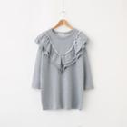 Frilled Yoke Sweatshirt