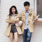 Couple Matching Applique Trench Coat
