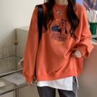 Bear Print Long-sleeve Sweatshirt