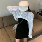Spaghetti Strap Mini A-line Dress / Cropped Knit Top