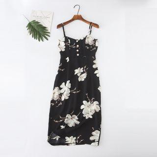 Flower Print Spaghetti Strap Shift Dress
