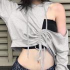 Drawstring Cutout Hoodie