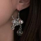 Flower Faux Crystal Dangle Earring 1 Pr - Silver - One Size