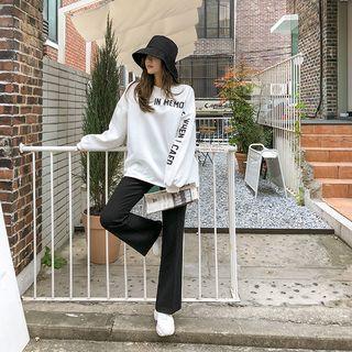 Letter Print Oversize Sweatshirt